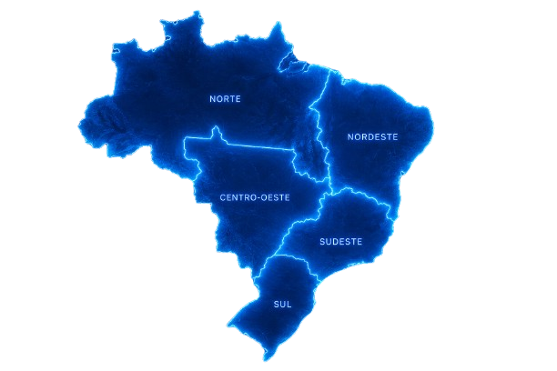 Mapa do Brasil — presença nas 5 regiões